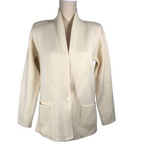 SML Sport Vintage Sweater Blazer Lambswool Angora Cream Size Small NWT